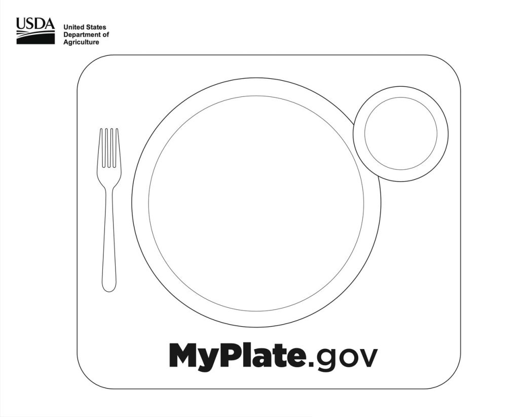 MyPlate coloring sheet English