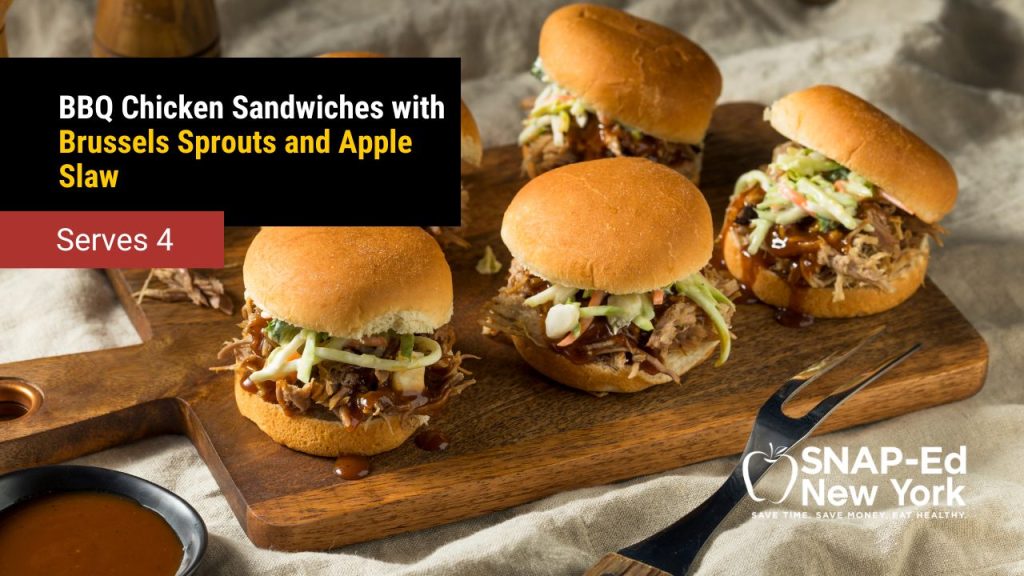 BBQ Chicken Sandwiches with Brussels Sprouts and Apple Slaw
