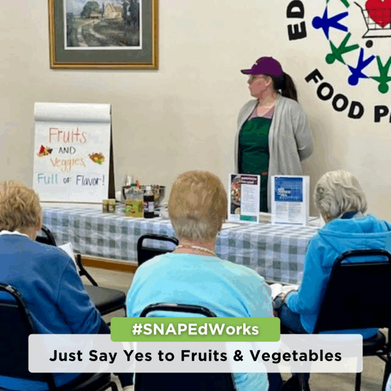 This Just Say Yes to Fruits & Vegetables workshop inspired participants to make small, healthy changes—showing that when we meet people where they are, real change happens.