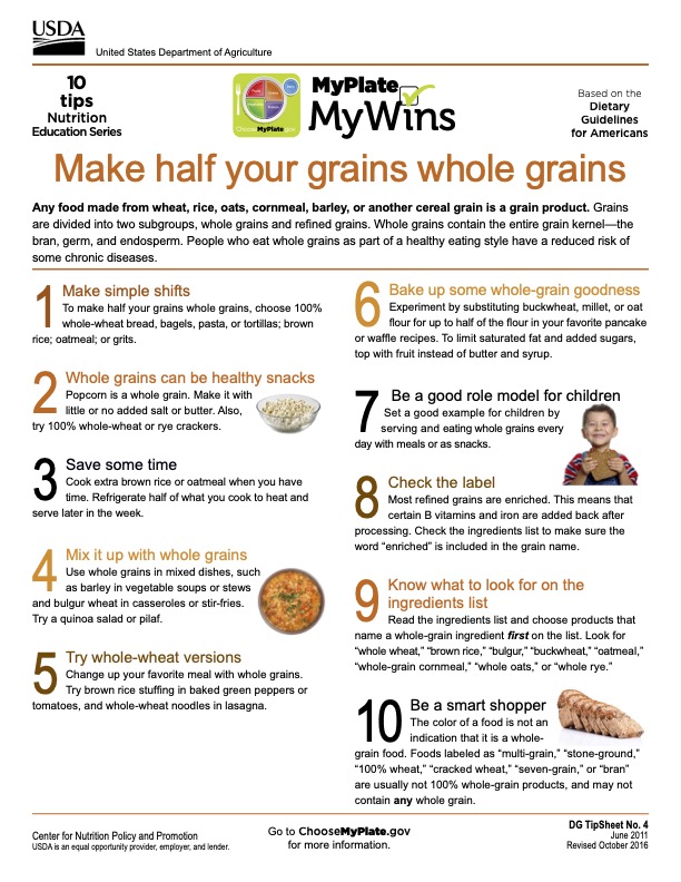 Make Half Your Grains Whole Grains